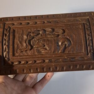 Hand Carved Wooden Trinket/Jewelry Box
